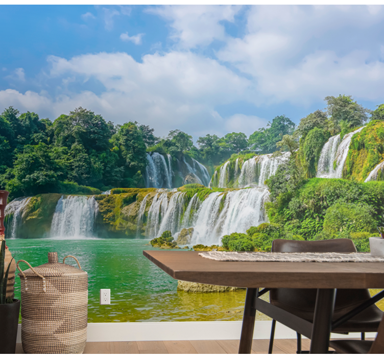 3d tropiskt vattenfall 3d fototapeta - Tenstickers