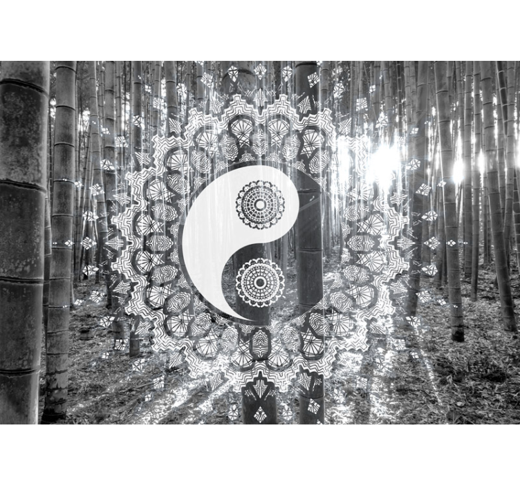 Ying yang paisley zen fototapet - Tenstickers