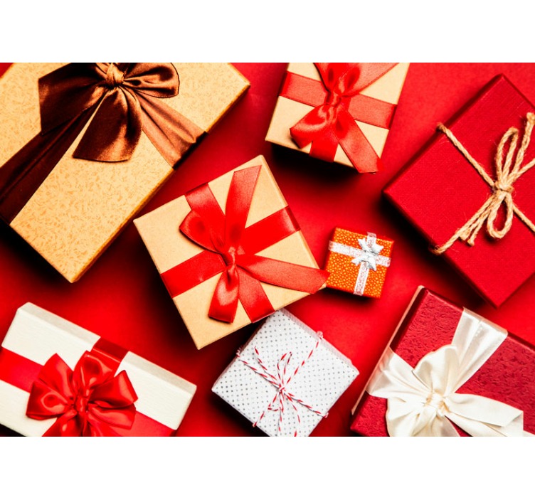 Festligt presentarrangemang Fototapeter med julmotiv - Tenstickers