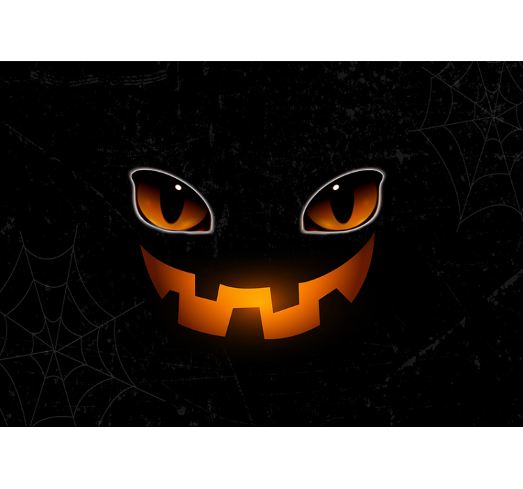 Läskiga pumpa ögon Fototapeter Halloween - Tenstickers