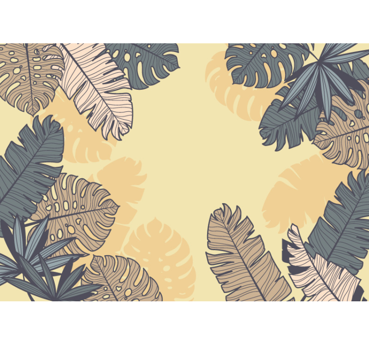 Pastell gul monstera fototapet - Tenstickers
