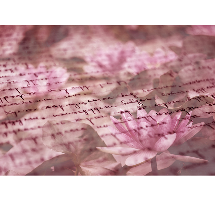 Delikat blommig skrift Fototapeter Blommor - Tenstickers