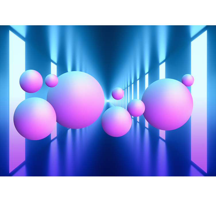 Fototapeter abstrakt svävande sfärers illusion - Tenstickers