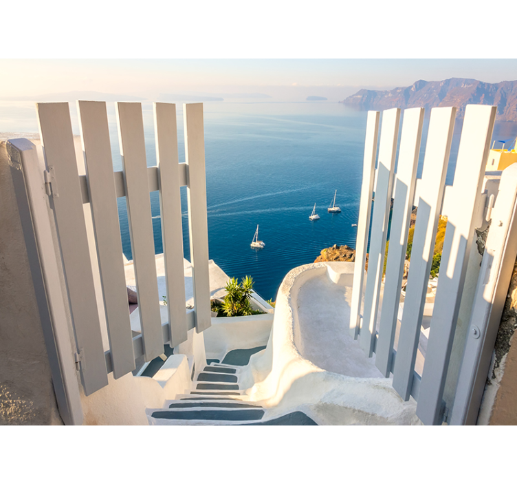 Segelbåtar över havet Fototapeter Landskap - Tenstickers