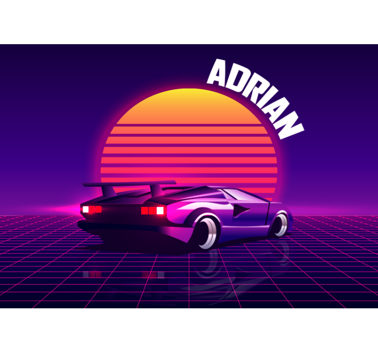 Sportig bil vid sunfall fototapeta - Tenstickers