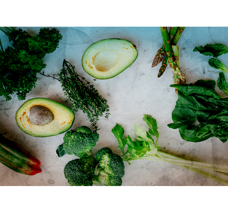 Fototapeter kök fräscha avokadoarrangemang - Tenstickers