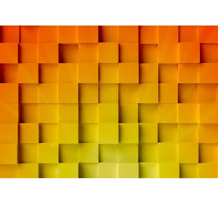 Orange geometrisk mozaik 3d fototapeta - Tenstickers