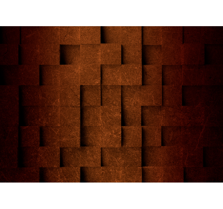 Brun geometrisk mozaik 3d fototapeta - Tenstickers