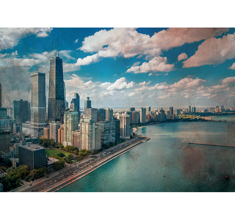 Fototapeter städer och länder chicago skyline perspektiv - Tenstickers