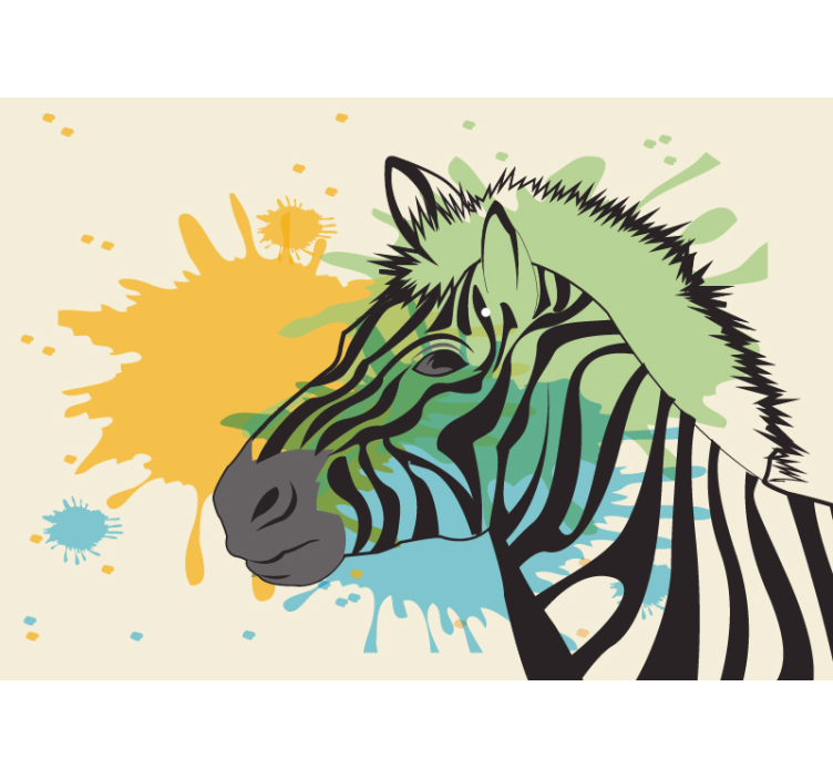 Fototapeter djur zebra splash konst - Tenstickers