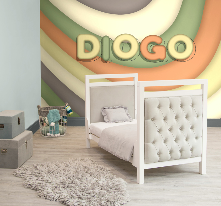 Böjda ränder med namn Fototapeter Barnens - Tenstickers