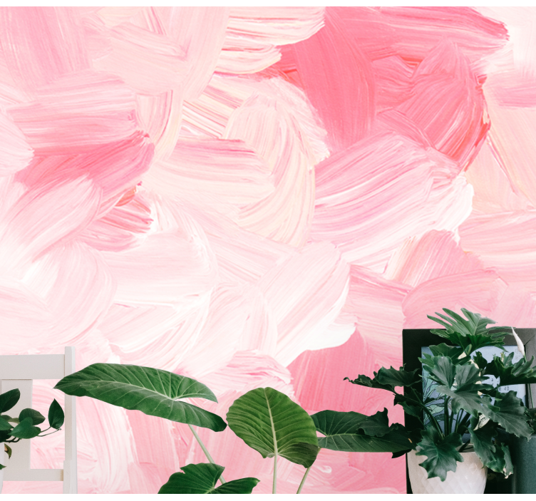 Abstrakta pastellrosa och vita fototapeter - Tenstickers