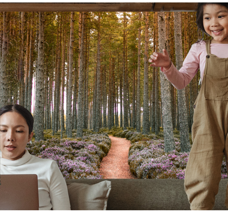 äventyr i skogsstigen Fototapeter Natur - Tenstickers