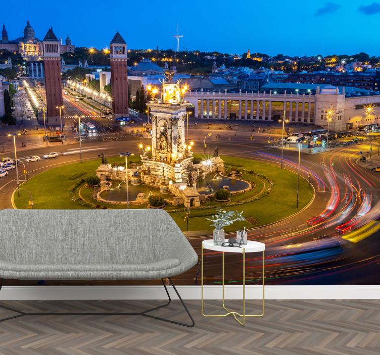 Barcelona plaza de españa fototapet - Tenstickers