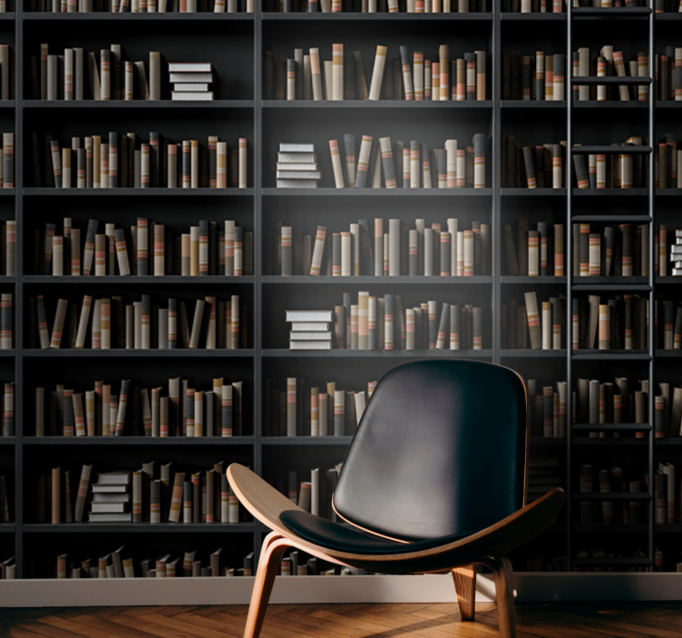 Bokhyllor optisk illusion 3d fototapeta - Tenstickers