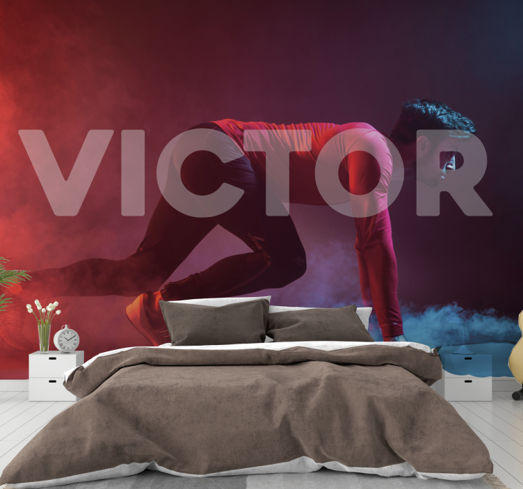 Dynamisk löparsilhuett Fototapeter Personer - Tenstickers