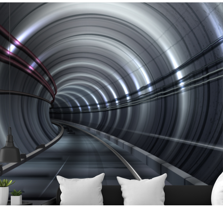 Effekt järn tunnel 3d fototapeta - Tenstickers