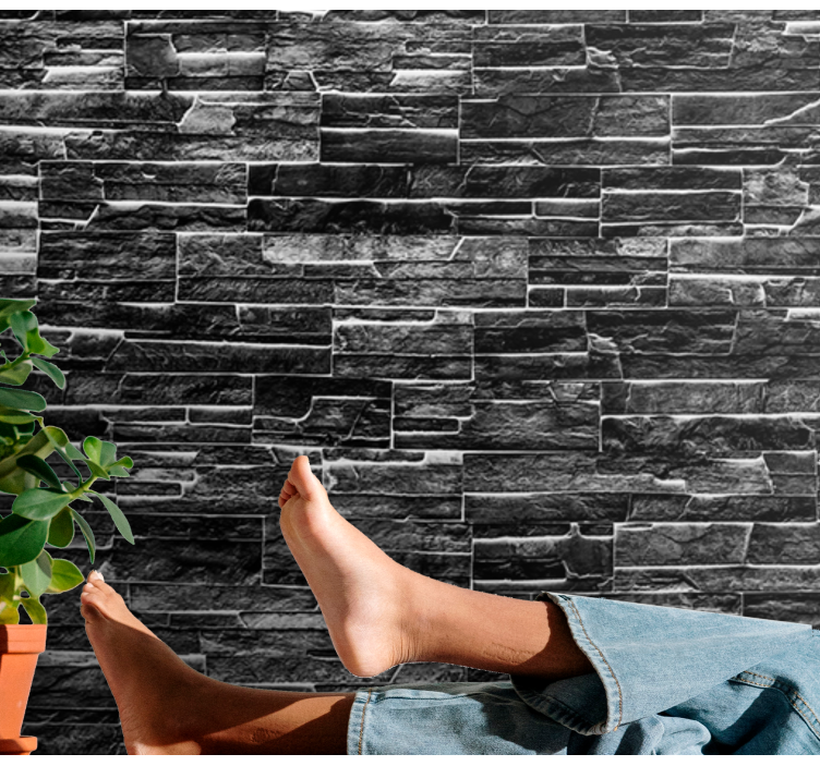 Elegant mörk tegelvägg fototapeta - Tenstickers