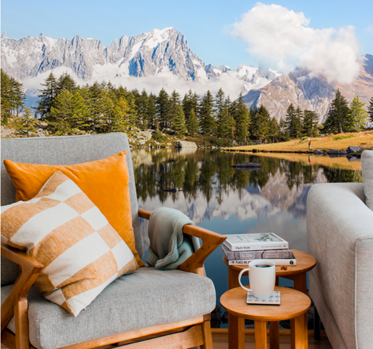 Fototapet färgglada landskap estetiska färger - Tenstickers