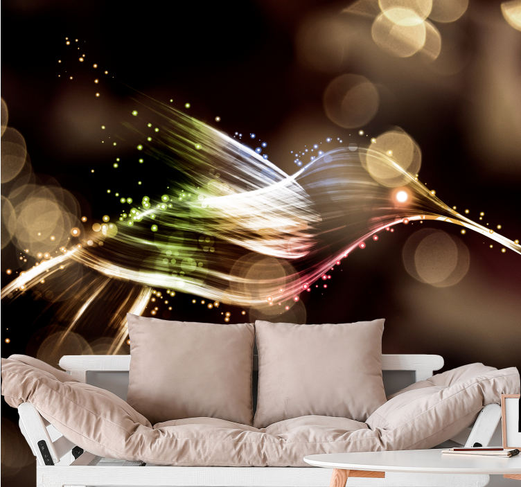 Fototapeter abstrakt dynamiska ljusvågor - Tenstickers