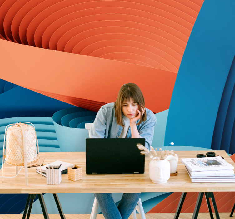 Fototapeter abstrakt dynamiska papperslager - Tenstickers