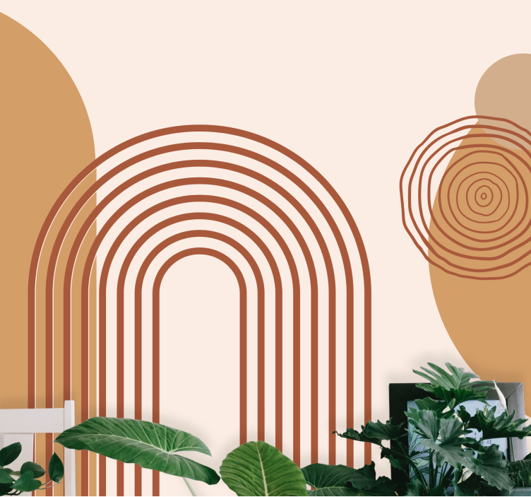 Fototapeter abstrakt geometriska böljande linjer - Tenstickers