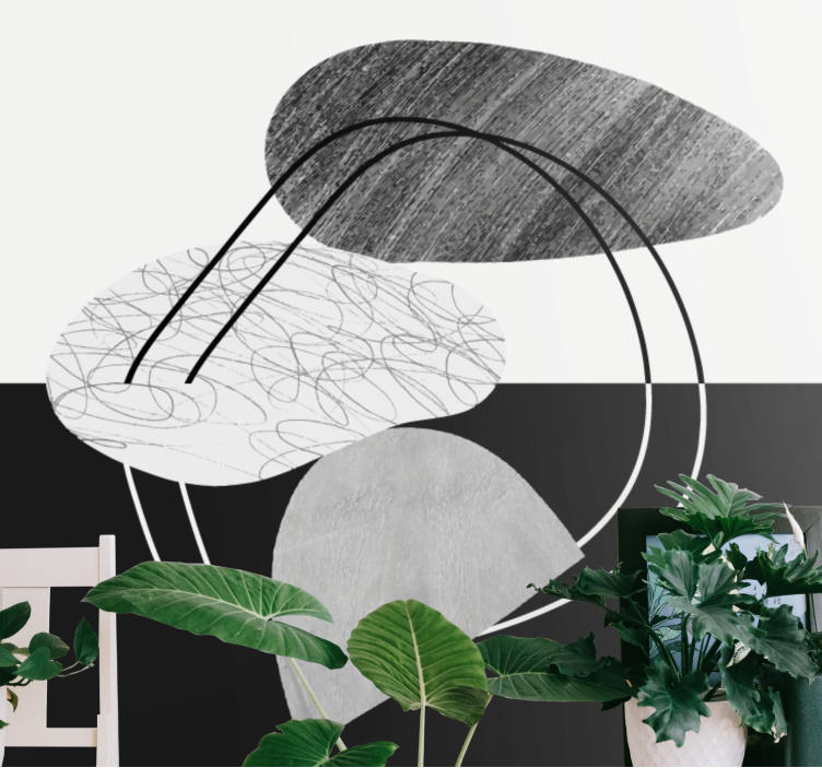 Fototapeter abstrakt geometriska monoformer - Tenstickers