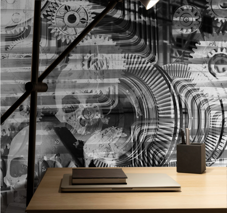 Fototapeter abstrakt mekaniska skallemönster - Tenstickers