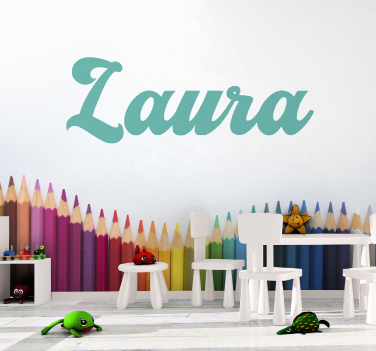 Fototapeter anpassningsbar namn i kursiv - Tenstickers