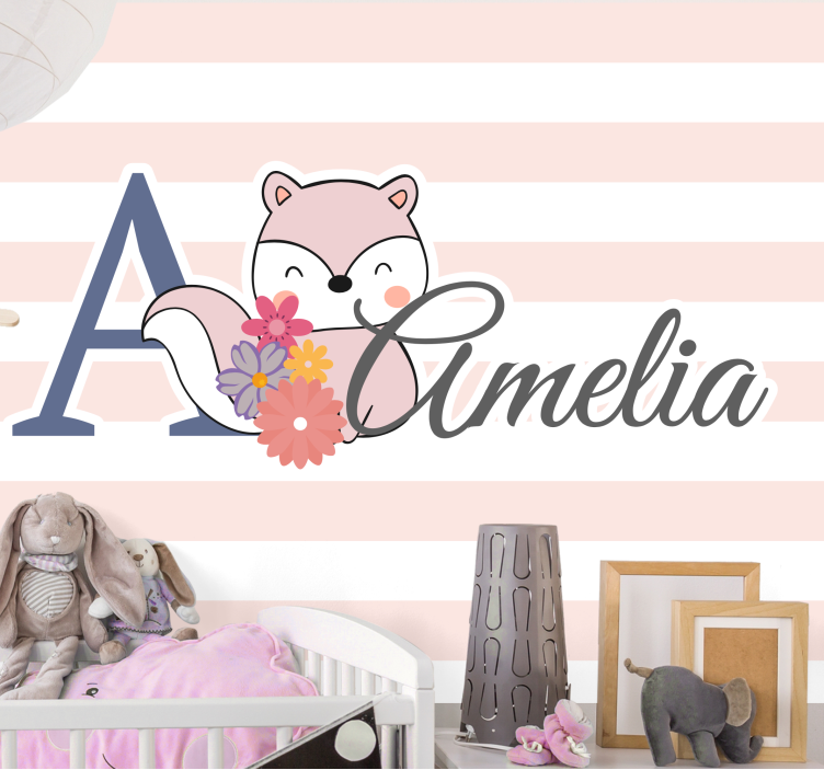 Fototapeter barnens söt räv design - Tenstickers