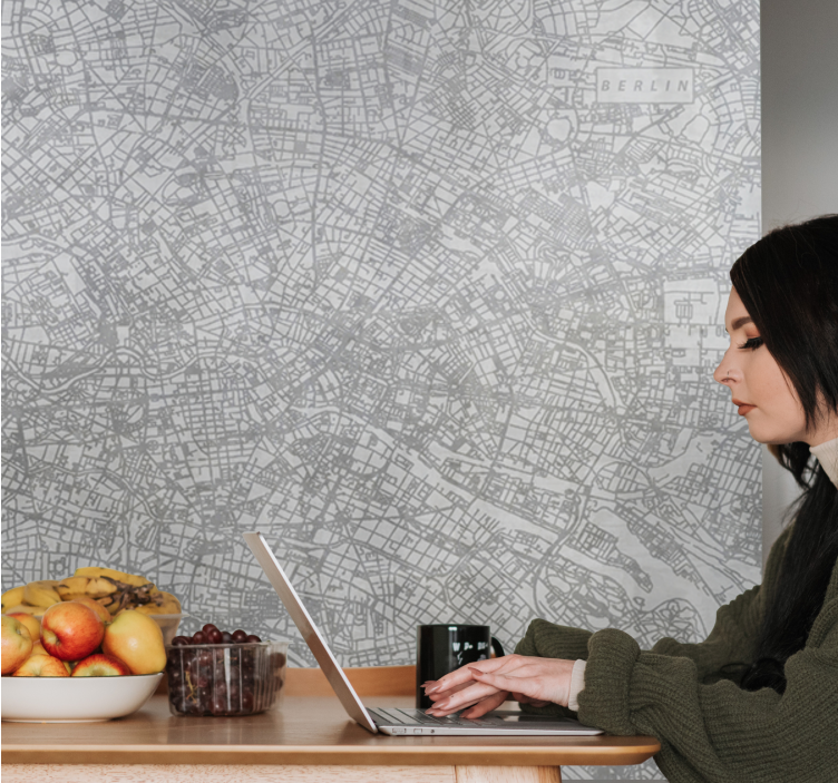 Fototapeter berlin detaljerad karta över berlin - Tenstickers