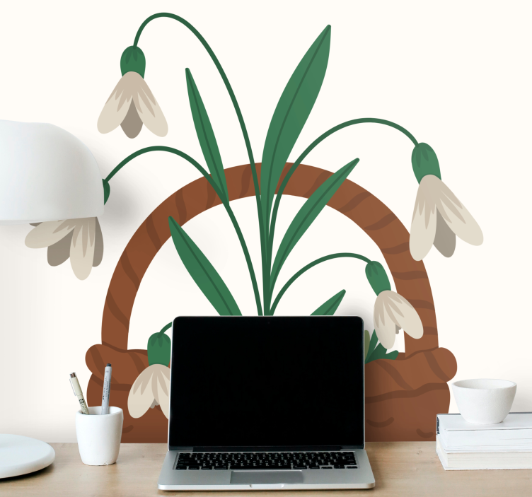 Fototapeter blommor delikata snödroppar - Tenstickers