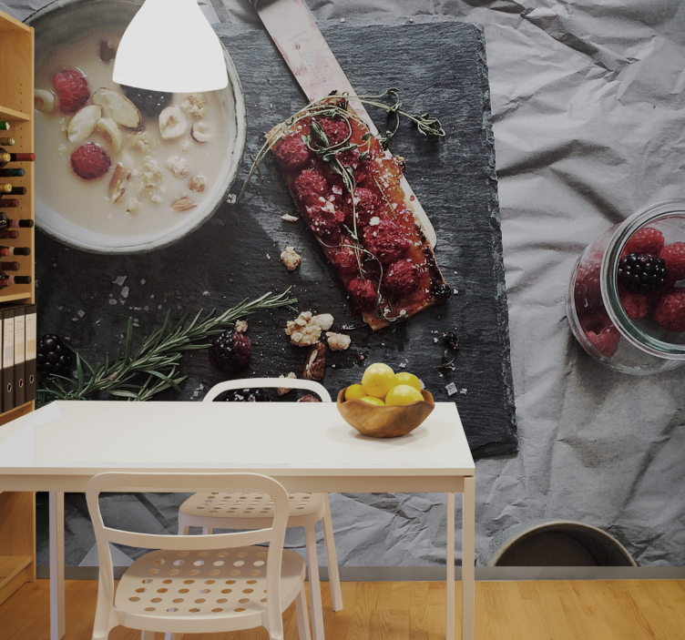 Fototapeter blommor fräsch bärdelight - Tenstickers