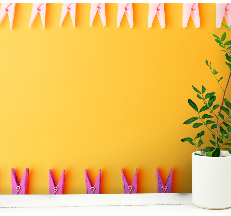 Fototapeter djur färgglad klädnypa utställning - Tenstickers