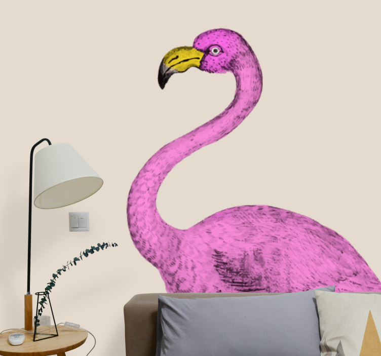 Fototapeter djur rosa flamingo elegans - Tenstickers