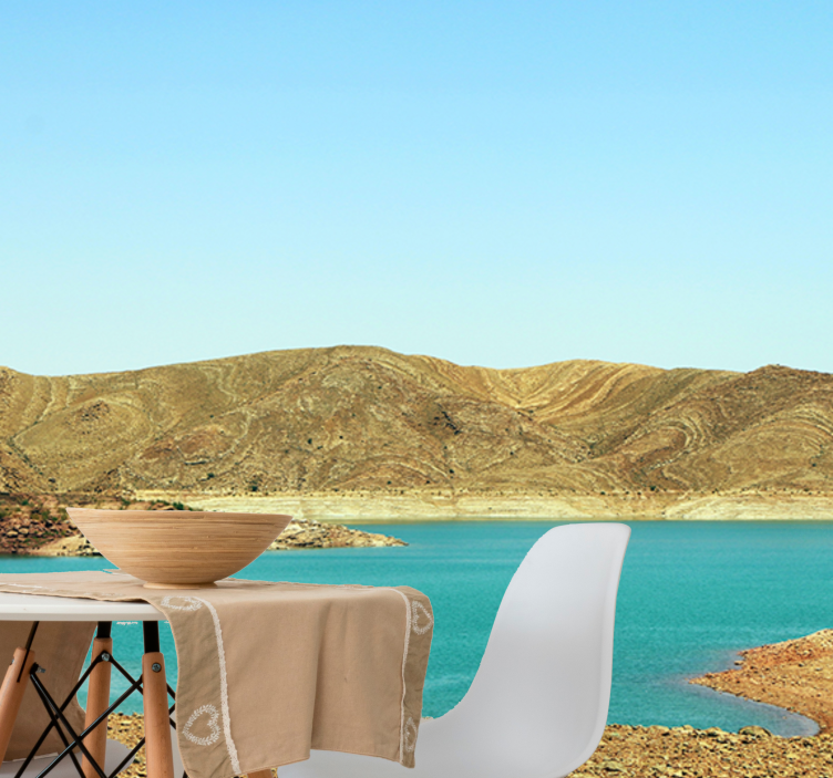 Fototapeter fjäll fridfull bergsjö - Tenstickers