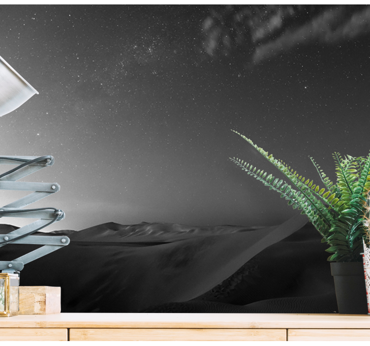 Fototapeter fjäll Ökenklitter natt - Tenstickers