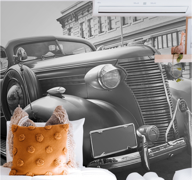 Fototapeter fordon klassiska bilar display - Tenstickers