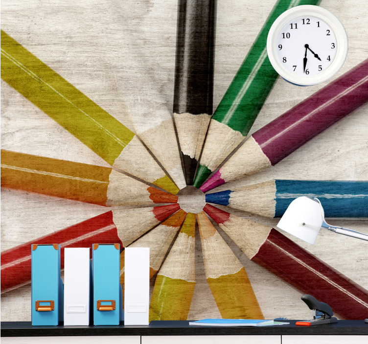 Fototapeter fraser färgglad blyertspennsarrangemang - Tenstickers