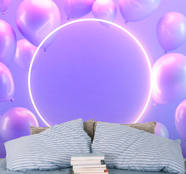 Fototapeter kärlek flytande ballongcirkel - Tenstickers