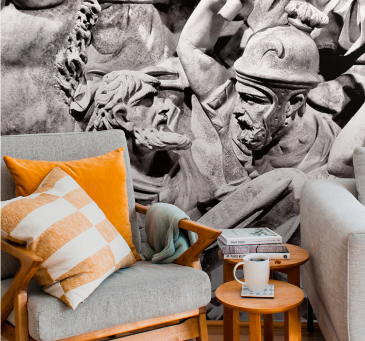 Fototapeter klassisk konst forhistorisk stridsscen - Tenstickers