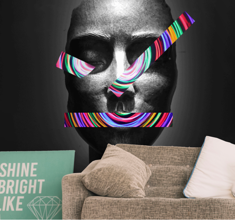 Fototapeter konst abstrakta ansiktsdrag - Tenstickers