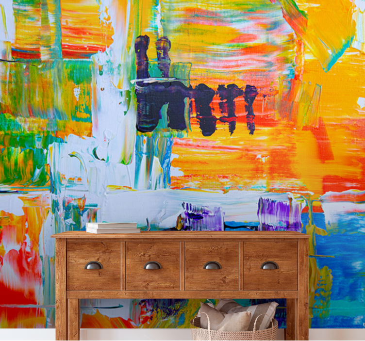 Fototapeter konst livlig abstrakt komposition - Tenstickers