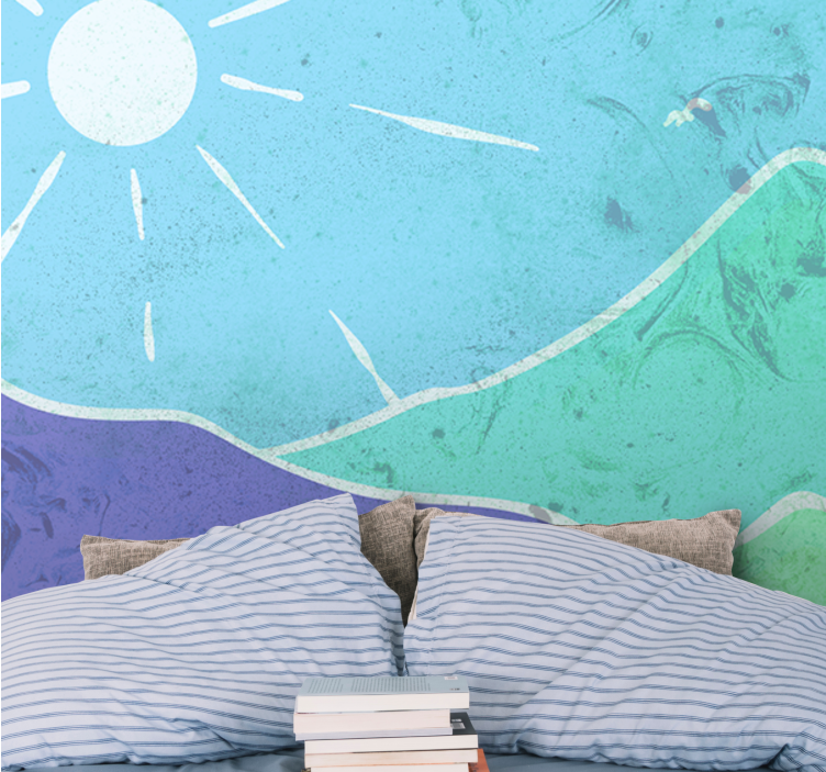 Fototapeter landskap bergigt landskap scen - Tenstickers