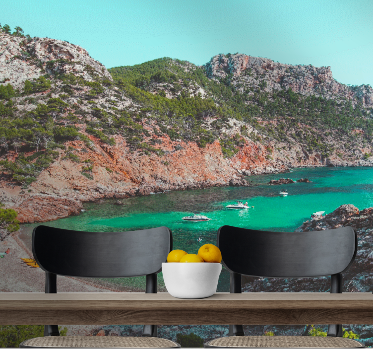 Fototapeter landskap cove havsutsikt - Tenstickers