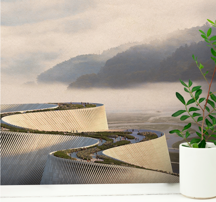 Fototapeter landskap kurvade arkitektoniska former - Tenstickers