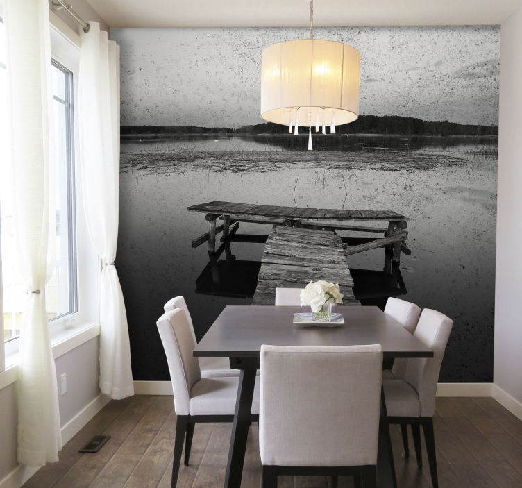 Fototapeter landskap natursköna bryggreflektioner - Tenstickers