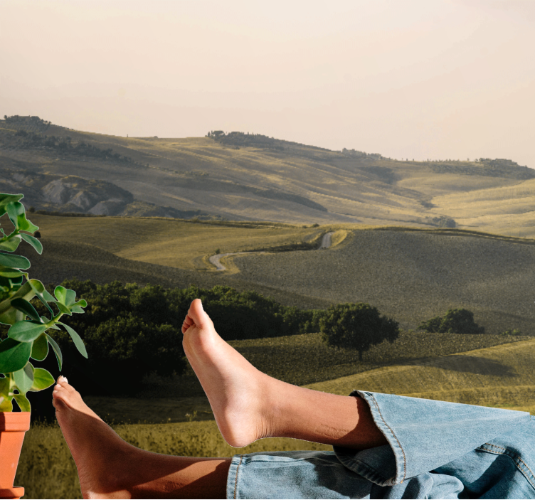 Fototapeter landskap rullande kullar landskap - Tenstickers