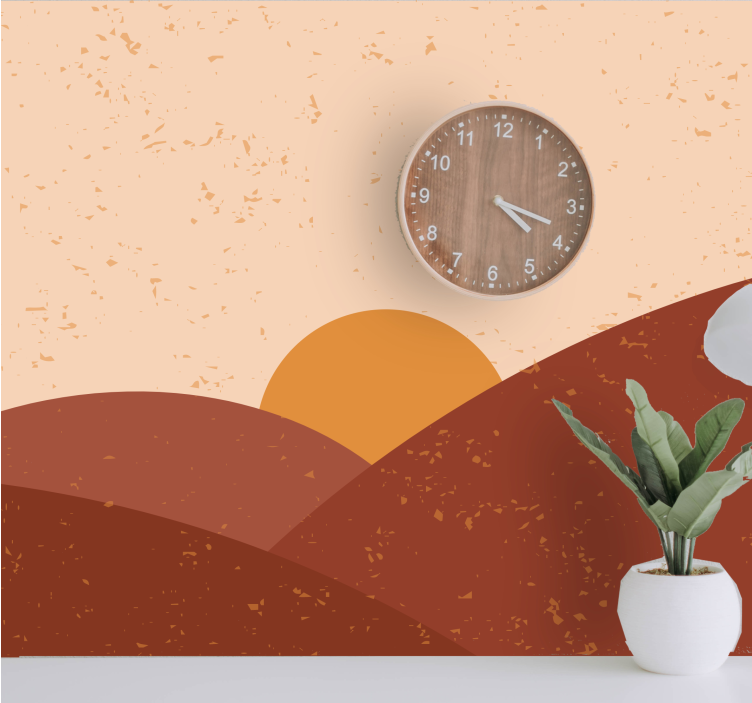 Fototapeter landskap skymning Över toppene - Tenstickers