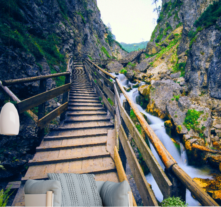 Fototapeter landskap vacker bergsväg - Tenstickers